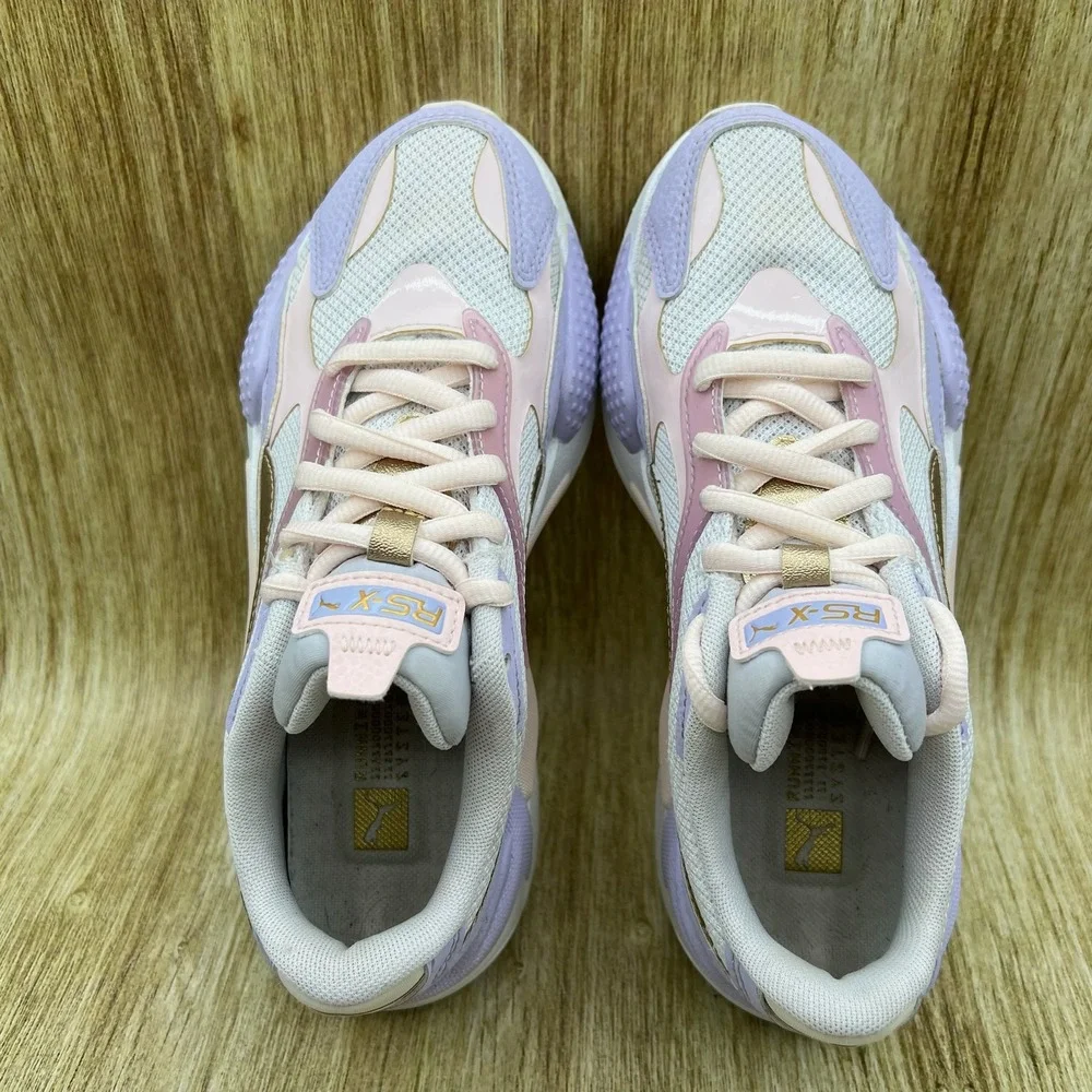 Puma RS-X C&S Women's 6.5 Lavender Pink Gold Chunky Sneakers Shoes 373489-01‎